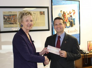 Kathleen McLain Greg Prince $3,000 scholarship check