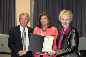 John Cannon, Wicomico County Council, Dr. Christy Weer, Dean of the  Perdue School of Business, Kathleen McLain, General Manager 47 ABC