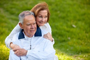 Retired couple outdoors