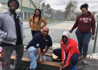 Rotarians and Rotaract Students Assist with Princess Anne Community Garden