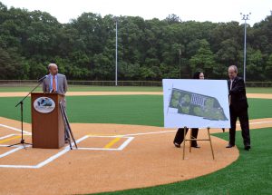(L-R) Steve Miller, Wicomico Co. Rec, Parks & Tourism Director; Kristen Goller, Wicomico Co. Tourism Manager; Bob Culver, Wicomico Co. Executive