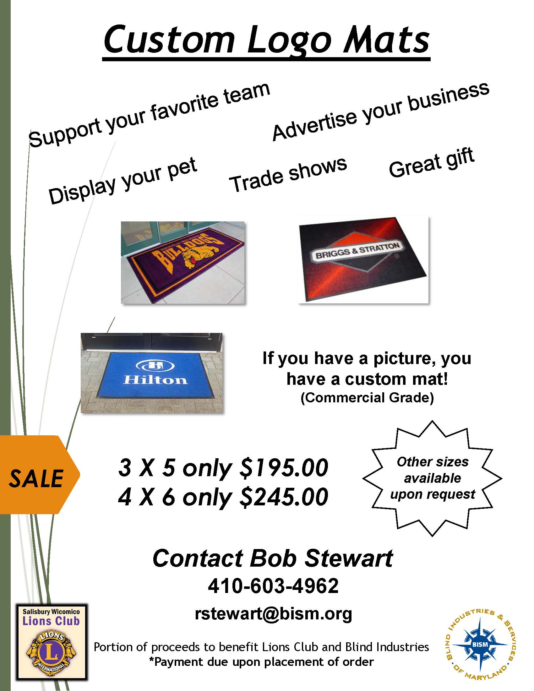 Salisbury Lions Club Hosting Mat Fundraiser to support Blind