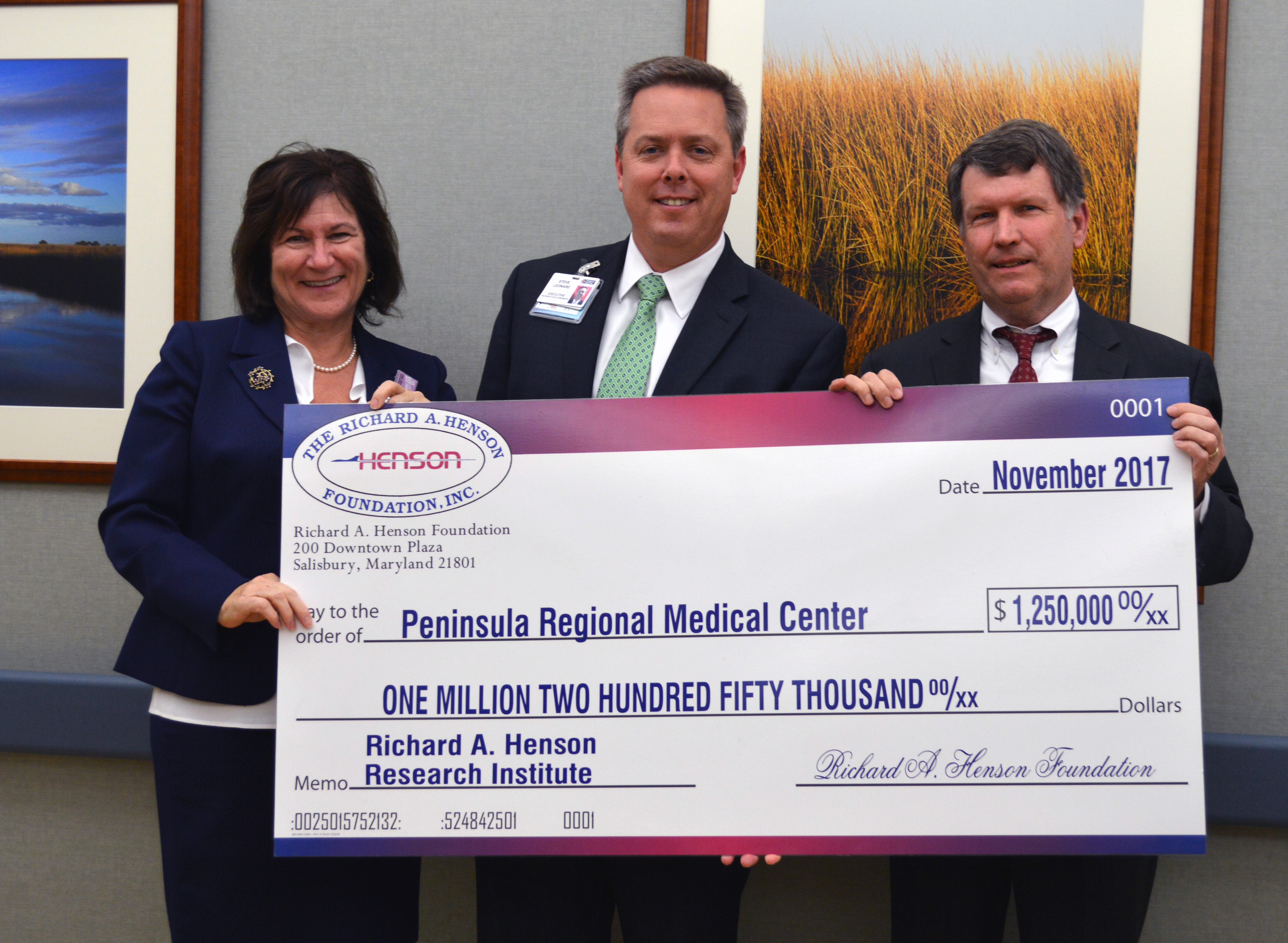 henson check presentation - Delmarva Business Directory Salisbury Business  Journal