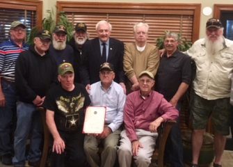 SENATOR MATHIAS WELCOMES HOME AND THANKS VIETNAM VETS AT SHORE REUNION