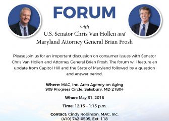 A CONSUMER PROTECTION FORUM with U.S. Senator Chris Van Hollen and Maryland Attorney General Brian Frosh