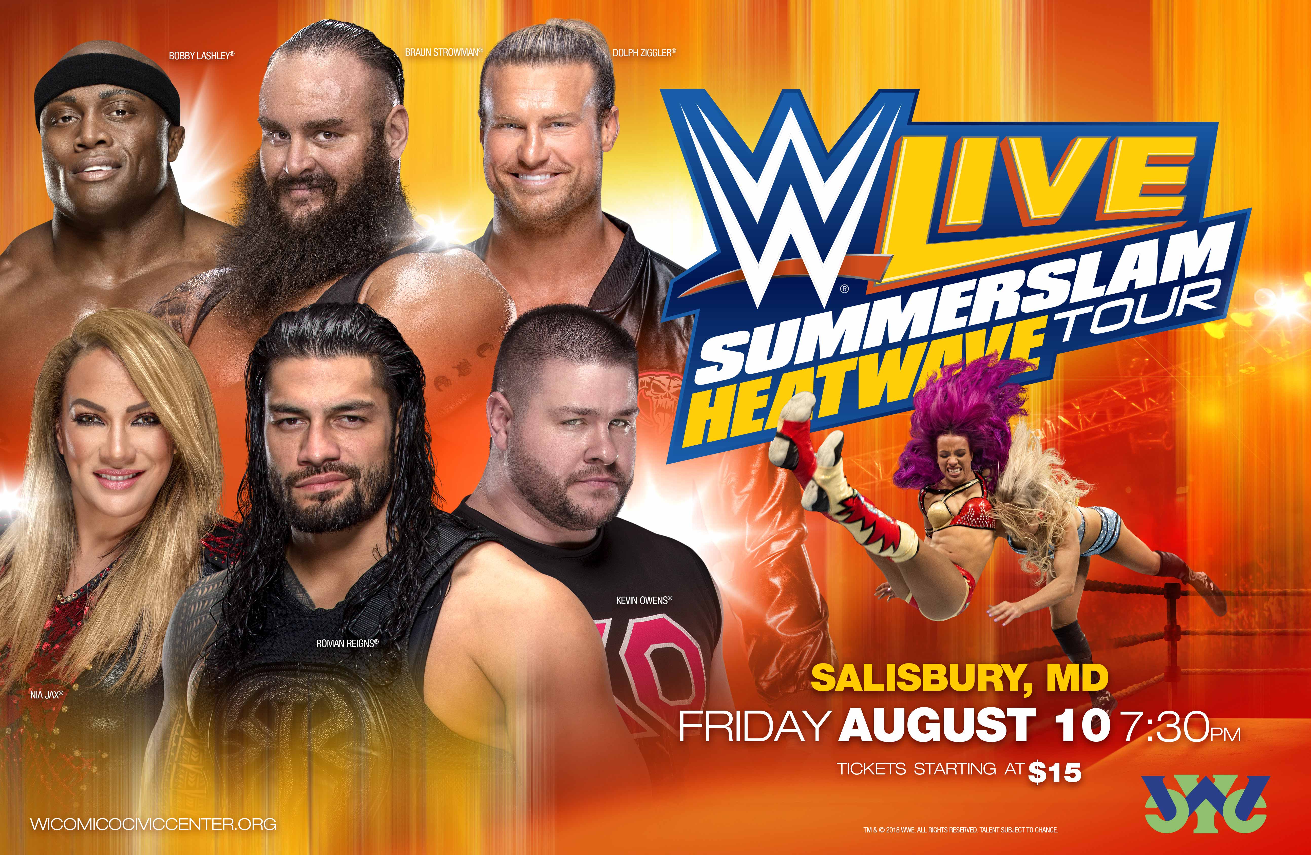 WWE Live SummerSlam Heatwave Tour stops at the WY&CC Friday, Aug. 10 SBJ