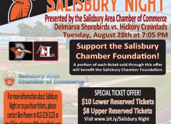 Salisbury Chamber to Host “Salisbury Night” with the Delmarva Shorebirds