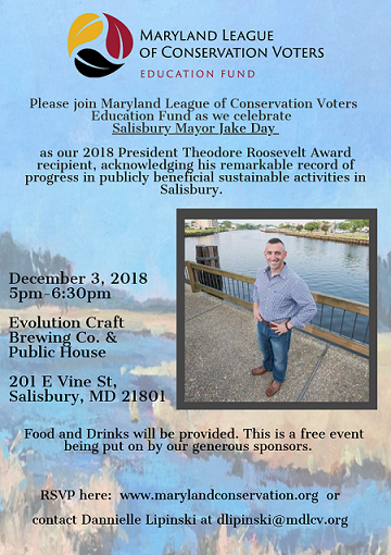 MD League of Conservation Voters Honors Mayor Day with President Theodore Roosevelt Award