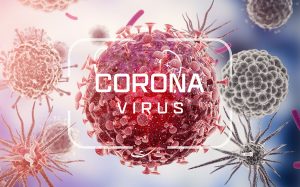 Corona Virus. Virus Cells Or Bacteria Molecule. Flu, View Of A V