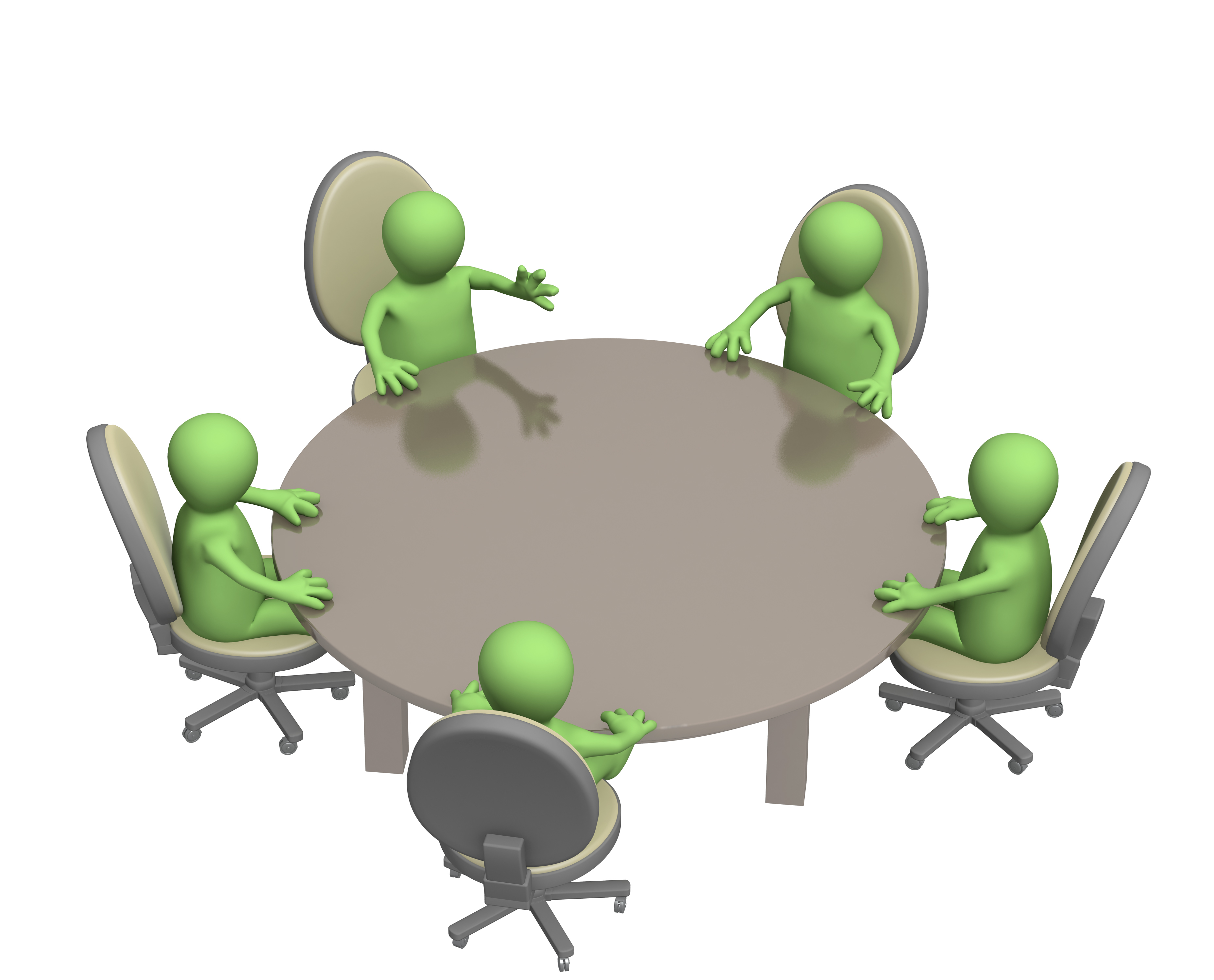 Человечки сидят за круглым столом