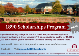 New 1890 Scholarships Program Reserved for First-Time and Transfer Students