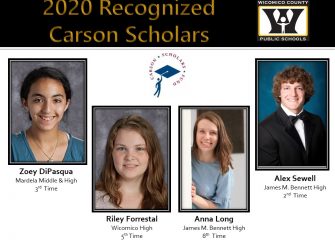 Congratulations to Wicomico’s Four Recognized 2020 Carson Scholars