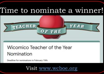 Time to Nominate a Great Educator for 2021-2022 Wicomico Teacher of the Year!