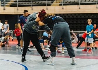 Aaron Brooks Leads Wrestling Clinic Before MAWA Eastern Nationals
