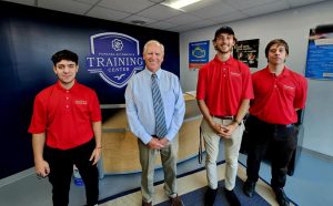 PATC Head Instructor David White with 3 of the students, Zachary Kennedy, Jonas Rush and Alex Sotack