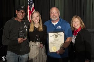 Ross Marvel, Kayla Harrison and Shawn Harrison of Real HVAC Services, Medium Business of the Year, and Senator Mary Beth Carozza