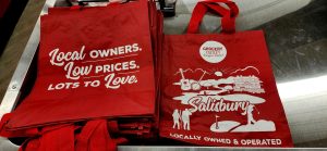 Red reusable bags