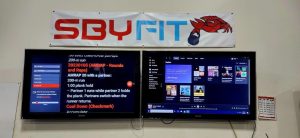 Work out of the day is displayed in a TV monitor