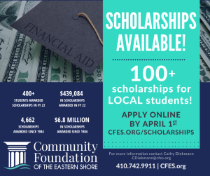 scholarships available at Community Foundation of Eastern Shore