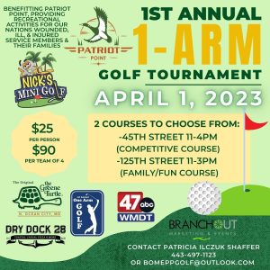 annaul 1-arm golf tournament april 2023 ocean city md