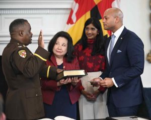 lieutenant getting sworn in by governor wes moore