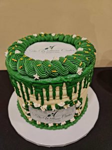 green and white cake