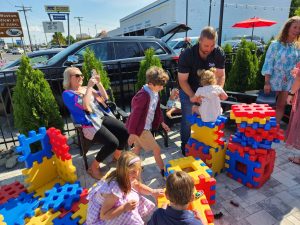 children playing on patio of Taylor's BBQ