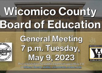 Wicomico County Board of Education Meeting May 9; Pre-Registration for Public Comments Open May 2-8