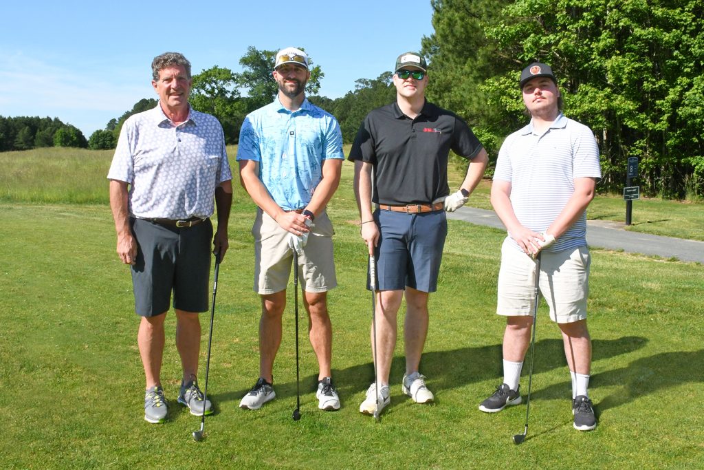 From left, Mike Mercer, Blair Carey, Ryan Johnson and Ayden Crew of the Avery Hall Insurance – Selective Insurance Group had the lowest gross score in the Wor-Wic Community College golf tournament at the college’s Ocean Resorts Golf Club in Berlin.