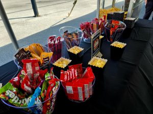 Table of bowls of candy