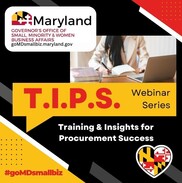 maryland training & insights procurement success webinar series graphic