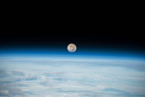 full moon from space station