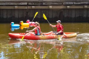 two people kayaking