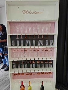 display holding champagne flutes