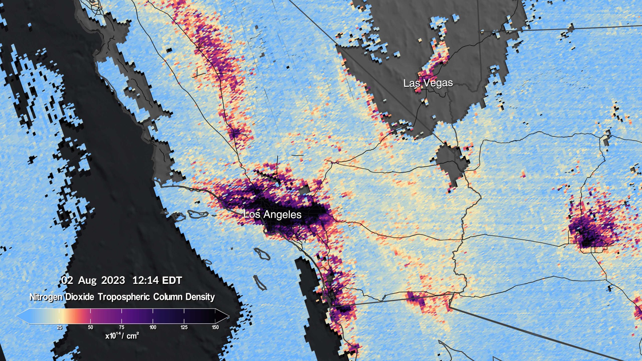 map of southern california marking pollution