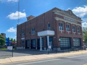 exterior of brick building