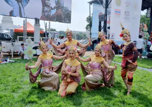 group of women dressed up in costumes