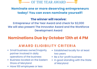 Maryland Capital Enterprises Announces 12th Annual Palmer Gillis Entrepreneur of the Year Award Nominations