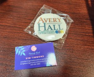 Cookie with the Avery Hall logo on it