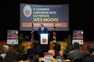 governor wes moore speaking to audience