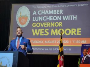 governor wes moore speaking at event