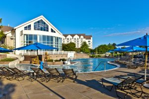 Exterior of the Hyatt Regency Chesapeake Bay Activity Center and pool