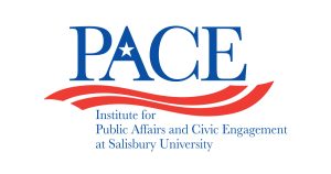 red, white, and blue logo for PACE
