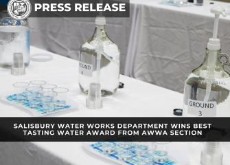 Salisbury Water Works Department Wins Best Tasting Water Award from AWWA Section
