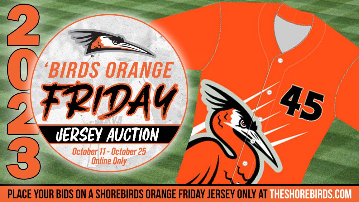 JACKSON HOLLIDAY Delmarva Shorebirds Orange Friday Game Worn