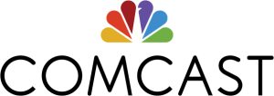 Comcast logo with a rainbow peacock