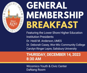Infographic of a General Membership Breakfast for the Salisbury Area Chamber of Commerce