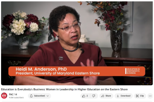 President of the University of Maryland Eastern Shore, Heidi M. Anderson, speaking in an interview