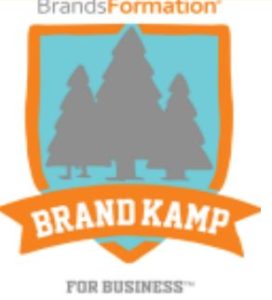 Orange and blue logo for Brand Kamp