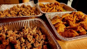 Trays of food at the Fuji Ramen House